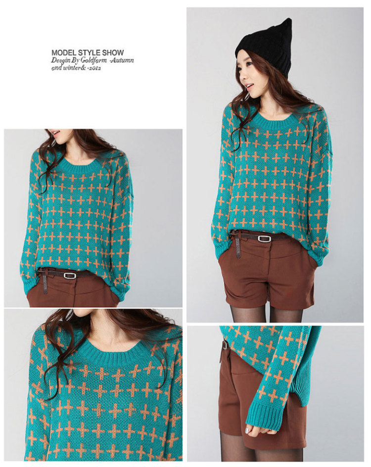 宜朵2013<em>秋冬</em>新款女装韩版宽松<em>套头毛衣女</em>加