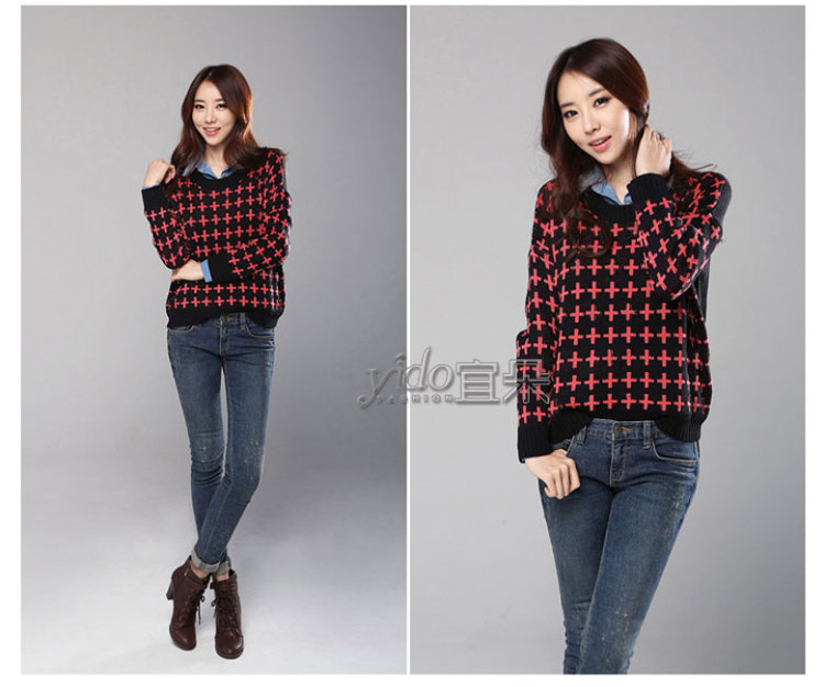 宜朵2013<em>秋冬</em>新款女装韩版宽松<em>套头毛衣女</em>加