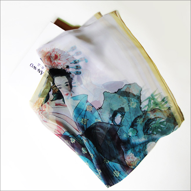 韩禾 中国风唯美古典美女长丝巾围巾 大披肩 3