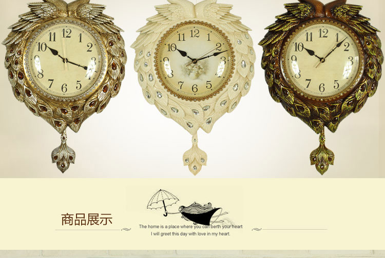 
                                        丽盛影子情人欧式静音复古壁挂钟创意客厅石英钟卧室时时尚钟表别墅办公室挂表欧式静音 B8126Q 70*50*7                