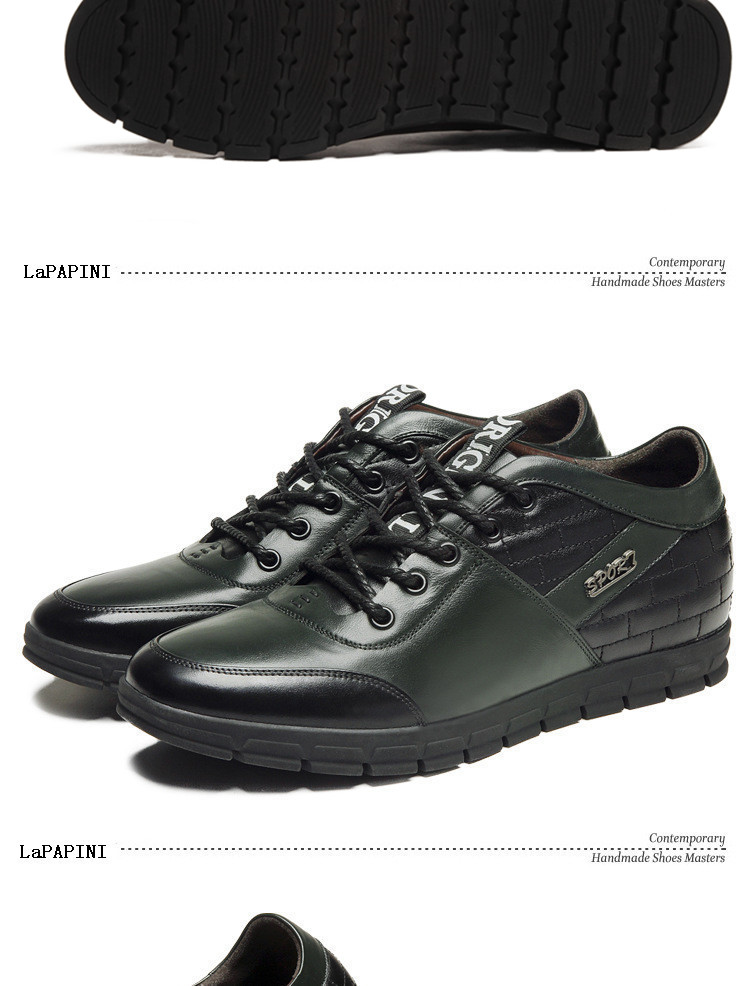 货到付款 蓝帕佩尼休闲鞋 增高鞋男 隐形内增高