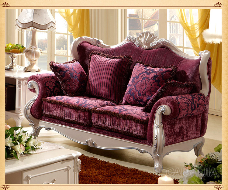 色彩世家 欧式 布艺纯实木沙发 法式田园 奢华小