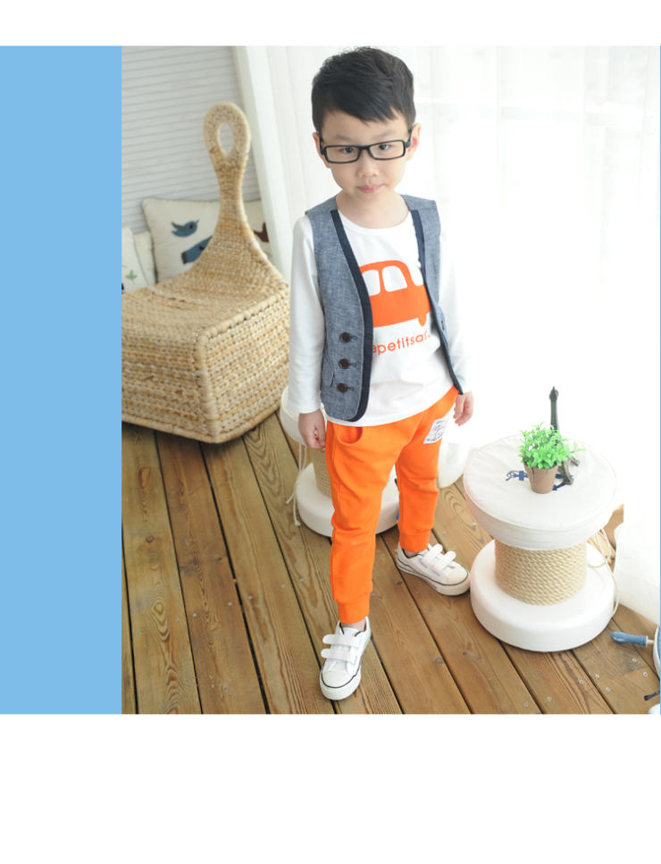 小小莎啦 2013早秋新款 儿童<em>男童</em>英伦风棉麻绅