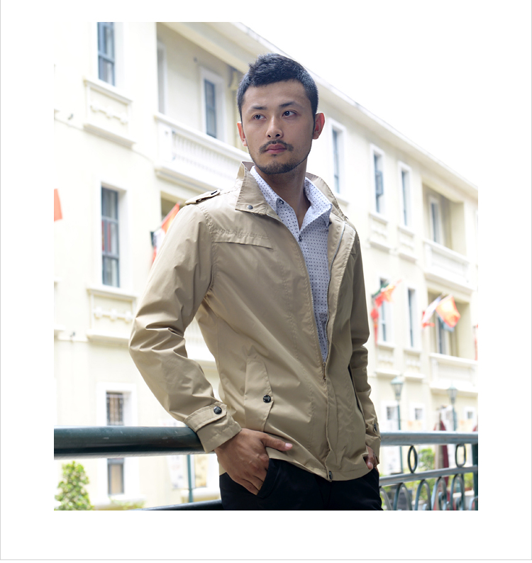 <em>秋冬</em>新款男立领风衣<em>男外套</em>纯色时尚韩版修身夹