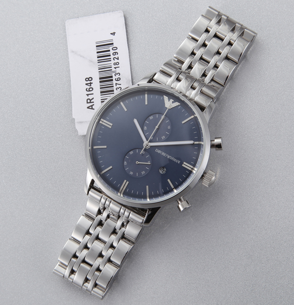 阿玛尼 ARMANI 商务休闲男士 蓝盘石英表 AR
