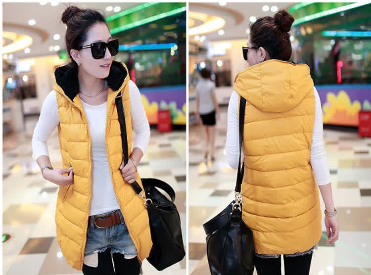 大头露2013秋冬装新款<em>羽绒</em>服女<em>中长马甲</em>帽顶