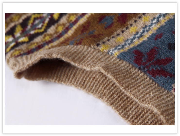 RTW 2013秋女装复古提花V领开衫羊毛<em>马甲</em>背