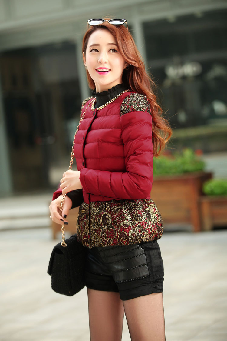 A7A2013新款<em>棉袄女短裤</em>修身棉袄羽绒棉服女