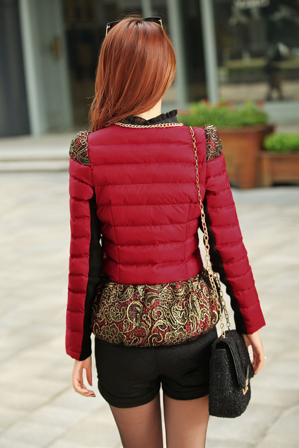 A7A2013新款<em>棉袄女短裤</em>修身棉袄羽绒棉服女