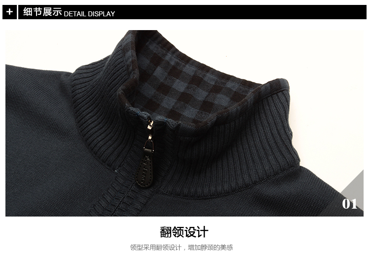 WayBeLong<em>男士毛衣</em>秋装新品<em>加厚</em>全棉军旅风