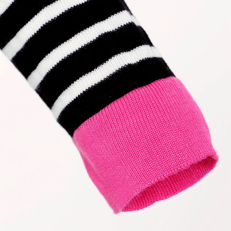 欧芙曼 秋冬新款 韩版街头风卡通<em>少女贴</em>布条纹