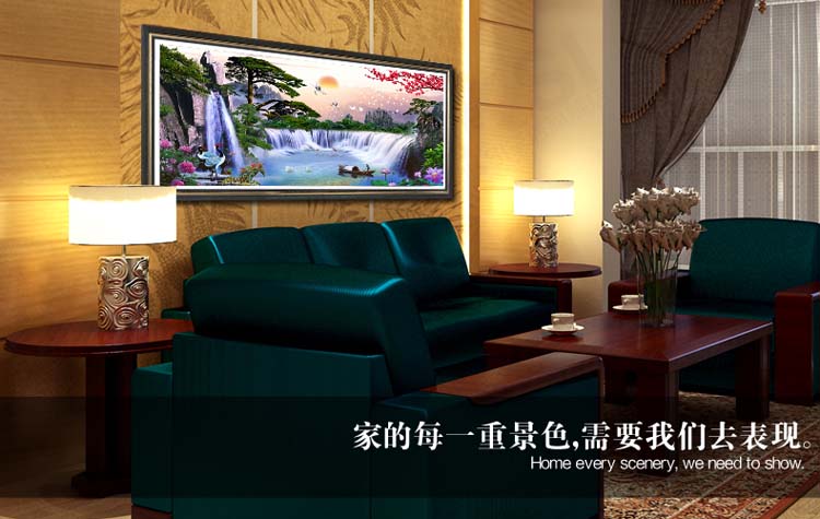 
                                        世轩 十字绣精准印花 十字绣迎客松 新款十字绣客厅大画 山水画长城版 长城版11CT棉线1.96米                