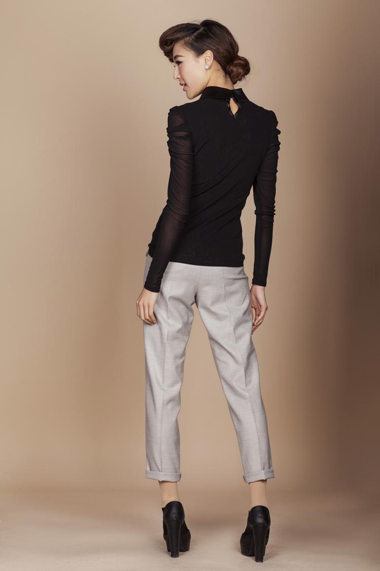 可莉允 (加绒)好质量女士小衫2013新款长袖网