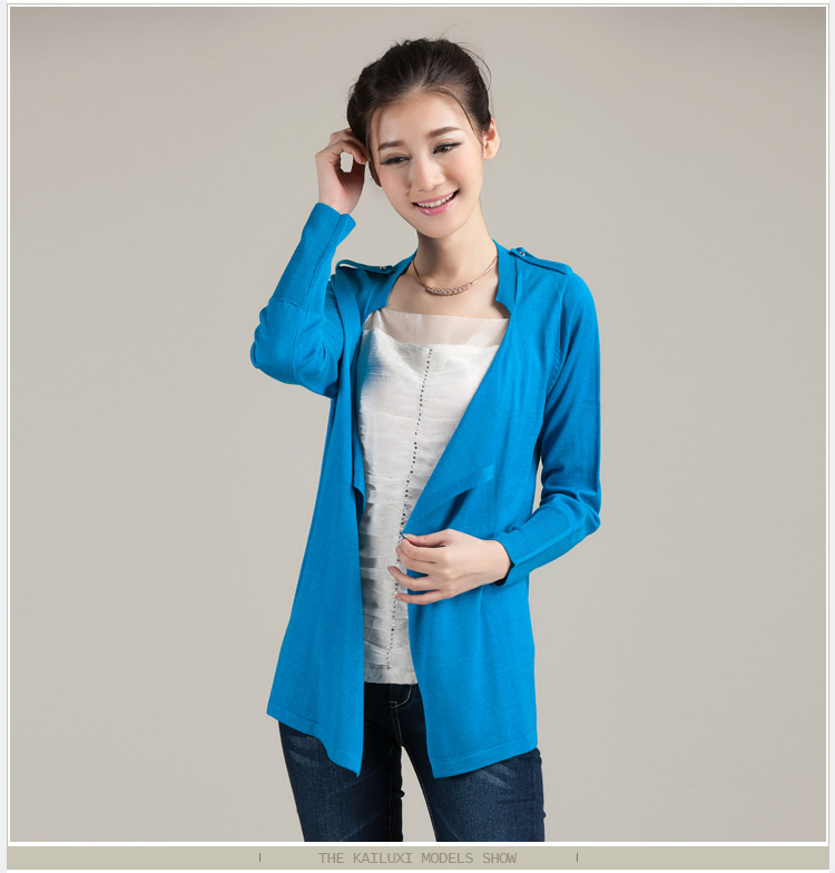 2014新款<em>女针织衫开衫</em>薄外套<em>长袖</em> 女式外搭开