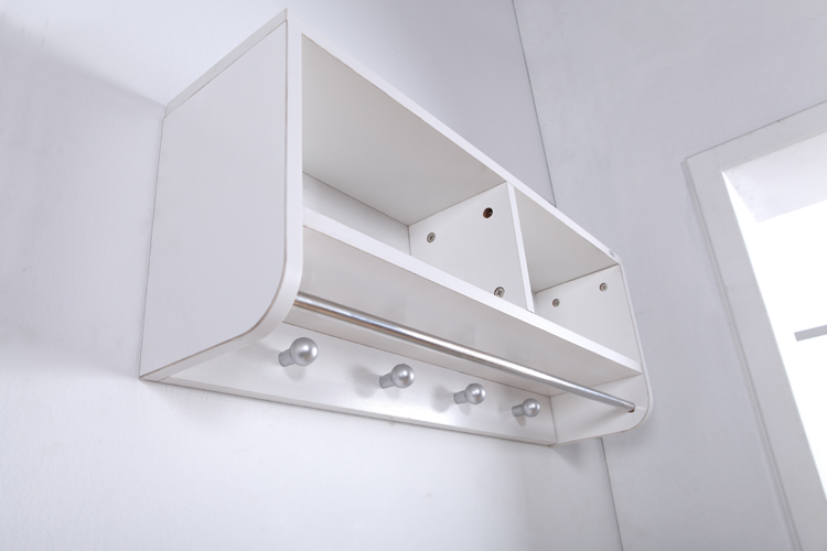 恩嘉依 挂墙衣帽架 雨伞架木质现代简约白色怎