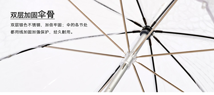 美国totes绯闻女孩手动长柄泡泡伞蘑菇伞直柄伞透明伞蕾丝伞正品 A179 透明蝴蝶0A179CC45