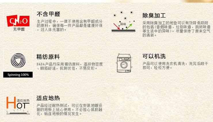 
                                        DADA大达现代时尚绒面吸水防滑圆形客厅地垫90*90㎝电脑椅垫 室内地垫 垫子 脚垫家用 DA7515A                