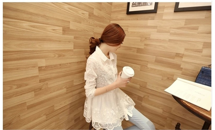 DELUXSEY 中长款刺绣蕾丝衫 <em>女士春秋</em>夏季新