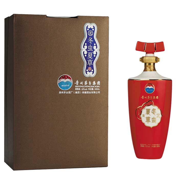 茅台冬虫夏草53度500ml,冬虫夏草茅台酒53度 茅台北冬虫夏草酒金钻53度酱香型白酒礼盒装 500ml