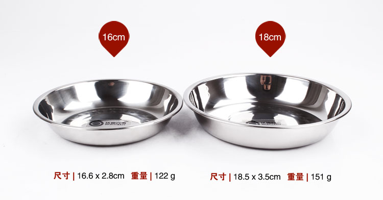 
                                        沃德百惠（WORTHBUY）盘子 12-26CM整套 加厚 不锈钢 餐盘 菜盘 平盘 鱼                