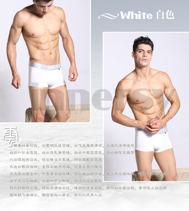 <em>因内希男士内裤</em> 莫代尔中腰平角裤男人五行文