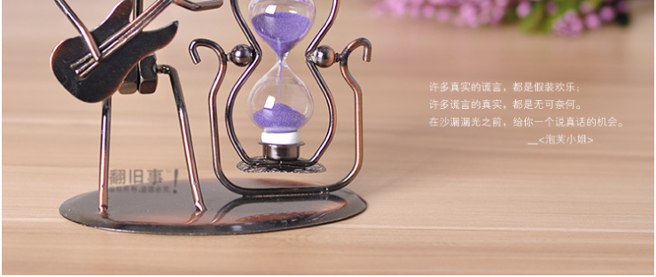 翻旧事 小沙漏计时器创意可爱个性铁艺工艺礼品礼物装饰摆件家居摆设时尚软装饰 笛子 0