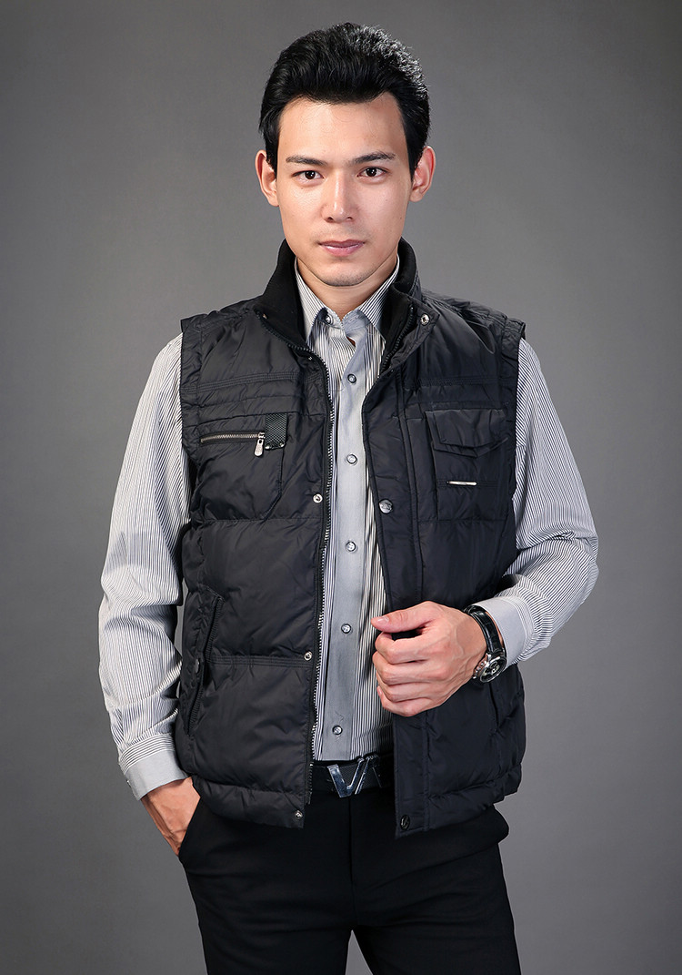 端麦2013冬装<em>新款</em>大码加厚保暖<em>男士羽绒</em>背心