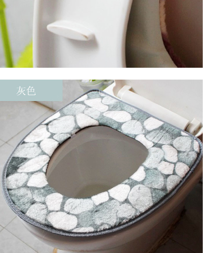 
                                        如诺 马桶圈马桶套 加绒加厚 粘贴式/拉链式坐便垫 坐便器套 粘扣款-咖啡色                