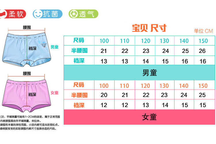 南极人莫代尔儿童内裤 <em>女童</em>平角内裤 男童<em>四角</em>