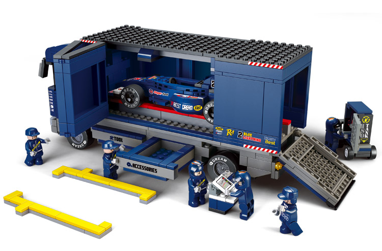 小鲁班0357 F1方程式赛车 维修站 启蒙 乐高式