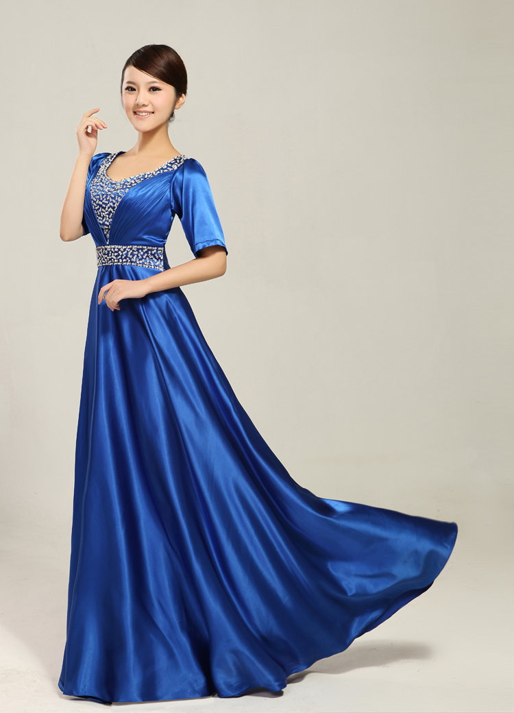 2013新款大合唱演出服装 舞蹈大摆裙 舞蹈长裙