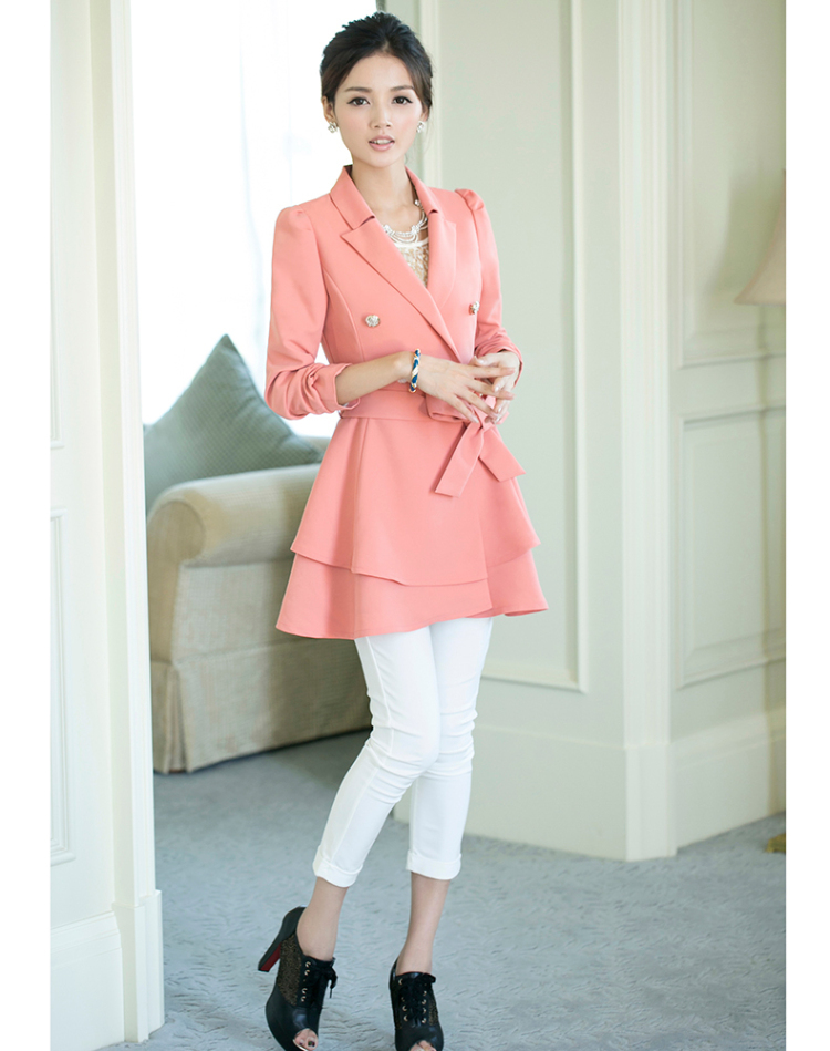 风衣 <em>女士春秋款</em> 昕微[FY818]韩版双层裙摆修身