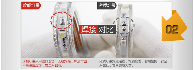 
                                        珍靓LED3528灯带5050贴片灯条高压防水3014高亮120珠暗槽背景装饰软光带 蓝色 5050家装款60灯珠                