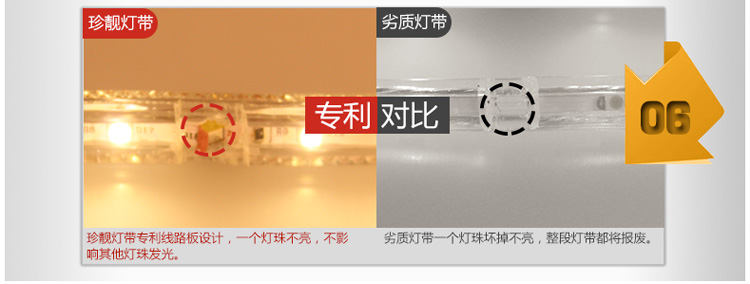 
                                        珍靓LED3528灯带5050贴片灯条高压防水3014高亮120珠暗槽背景装饰软光带 蓝色 5050家装款60灯珠                