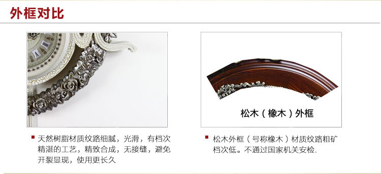 丽盛创意时尚挂钟静音欧式田园仿古客厅卧室石英钟表摆钟个性创意时钟挂表 D642FS
