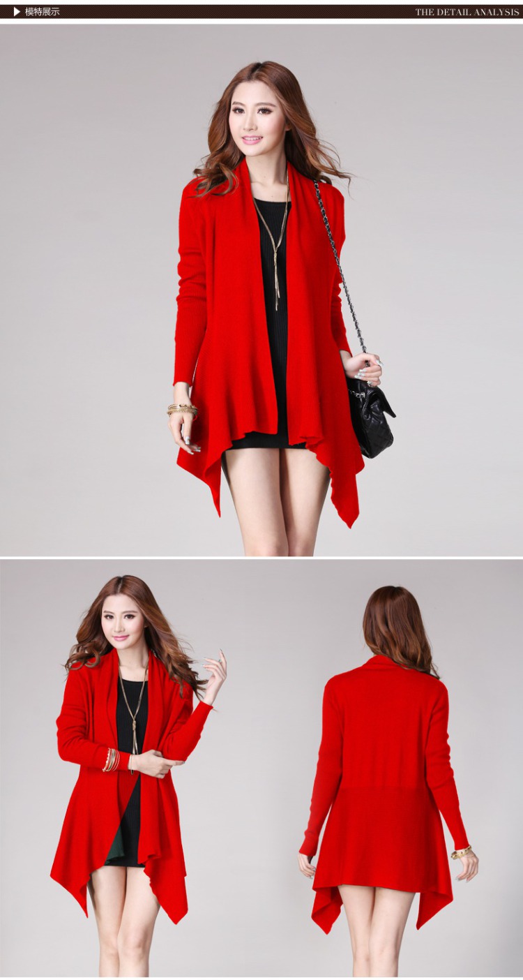 吉梅 新款连衣裙女<em>羊绒</em>披肩中<em>长款</em>不规则下摆