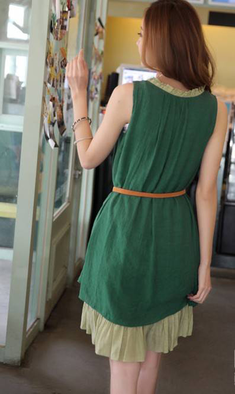 Oh, the 2015 Korean spring and summer new female round-collar loose flouncing dress code the pregnant women with green XXL pictures, price, brand platters! Elections are good character, the national distribution, so why buy now enjoy more preferential! Health