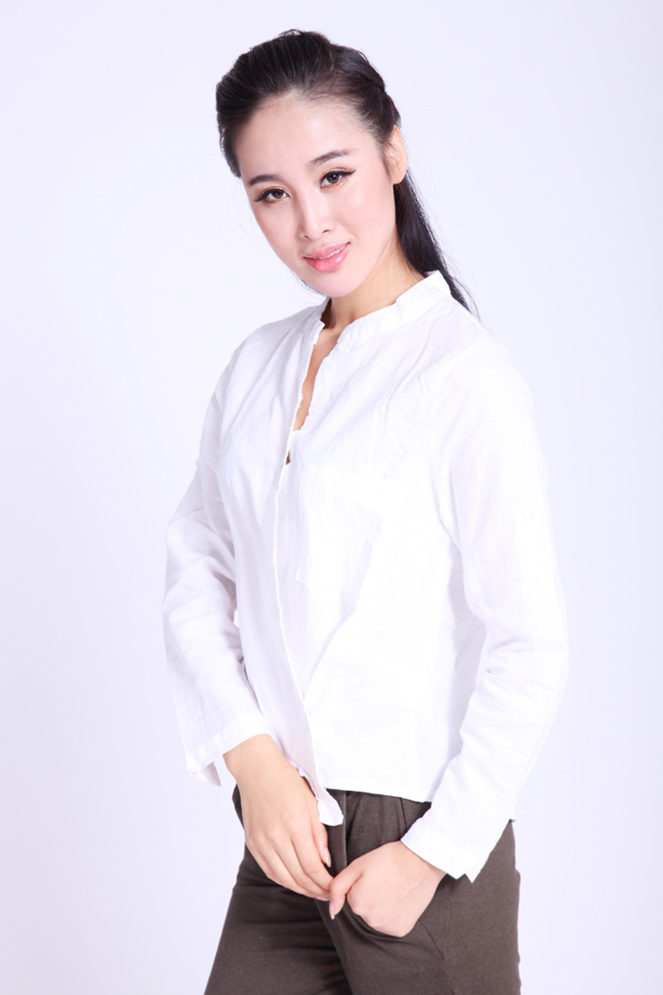 原创<em>棉麻</em>女装2013秋款上衣 <em>棉麻</em>长袖<em>衬衫女</em>衬