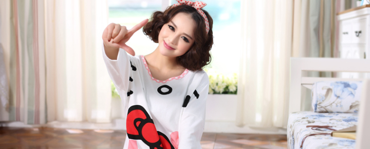 茜靓春夏季新款<em>hellokitty睡衣</em>女可爱<em>套装</em> 卡通长