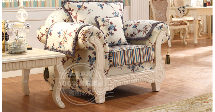 美凯家具 欧式沙发组合简约欧式布艺沙发实木