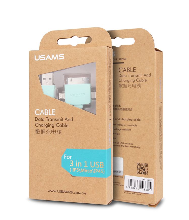 优胜仕 适用于苹果三合一数据线苹果iphone4\/4