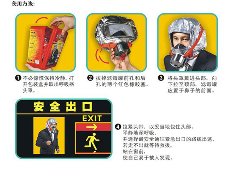 0 过滤式自救呼吸器 防毒面具 逃生防烟面罩 防