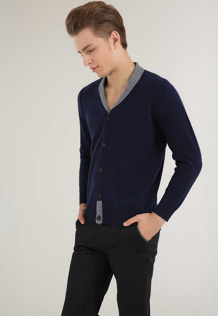 [货到付款]名龙秋冬新款 <em>男士高档羊绒开衫</em> 纯色