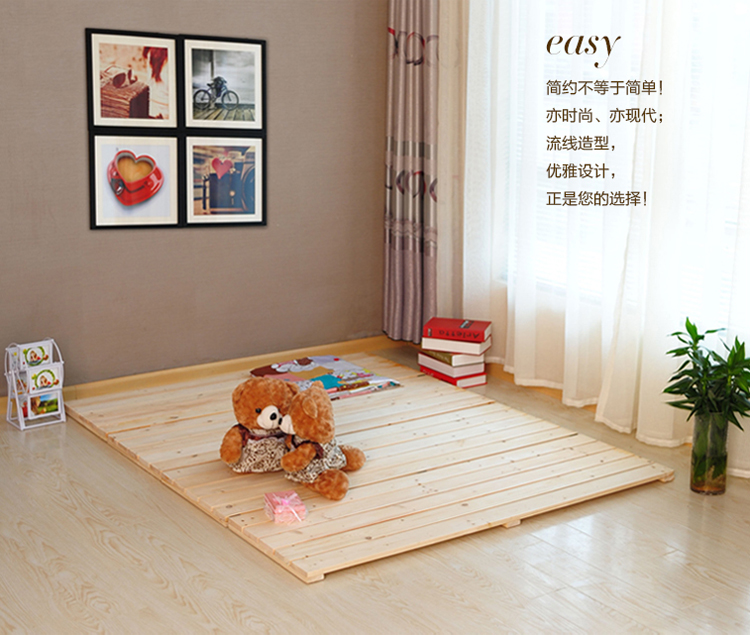 xk特价木板床单人实木床简易折叠床榻榻米平板