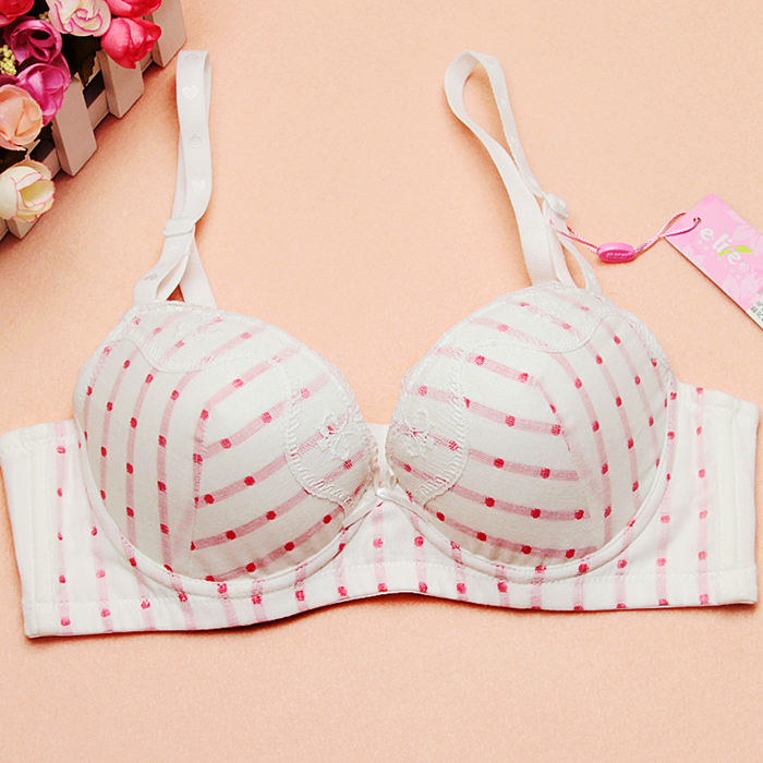 怡兰芬少女<em>文胸</em>有<em>钢圈薄</em>款纯棉调整型聚拢侧收
