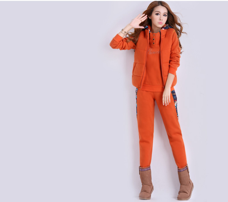 派衣阁<em>卫衣</em>女款加厚<em>三件套</em>运动服套装<em>女冬装</em>休