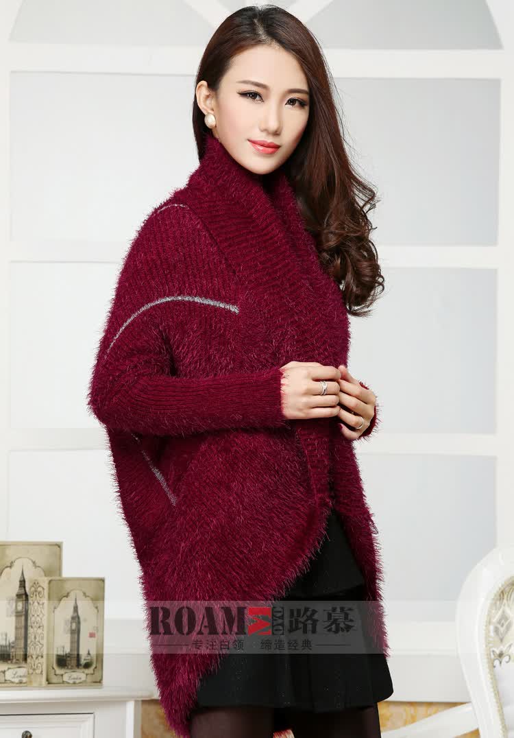 路慕 2014春秋新款<em>女装</em> <em>优雅</em>百搭宽松蝙蝠衫针