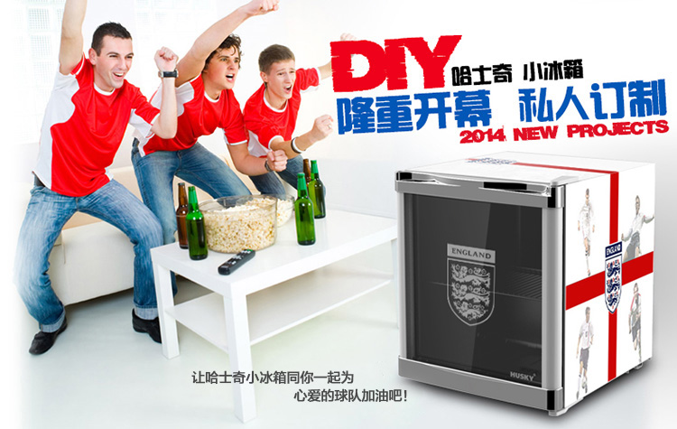 哈士奇HUS-DIY46 自定义图案小冰箱在京东商