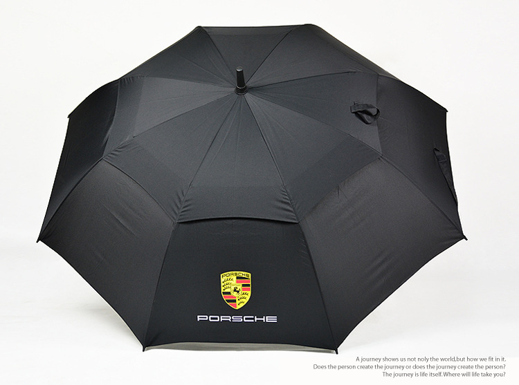 大号保时捷宝马双层防风伞广告伞纯黑双人伞