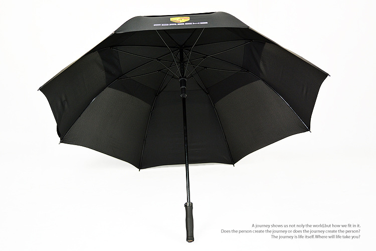 大号保时捷宝马双层防风伞广告伞纯黑双人伞